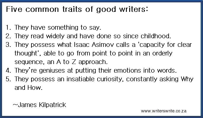 Five traits of good writers